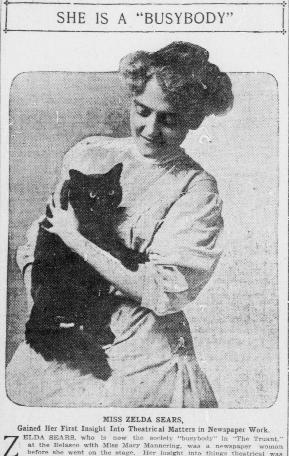 Miss Zelda Sears with Black Cat
